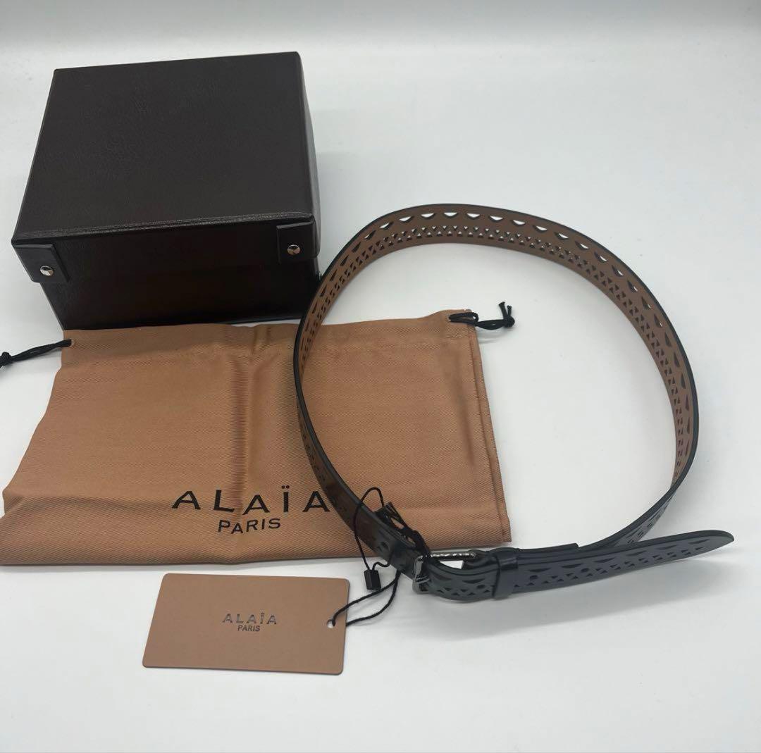 新品タグ付き★ALAIA★レザーカットベルト★size75