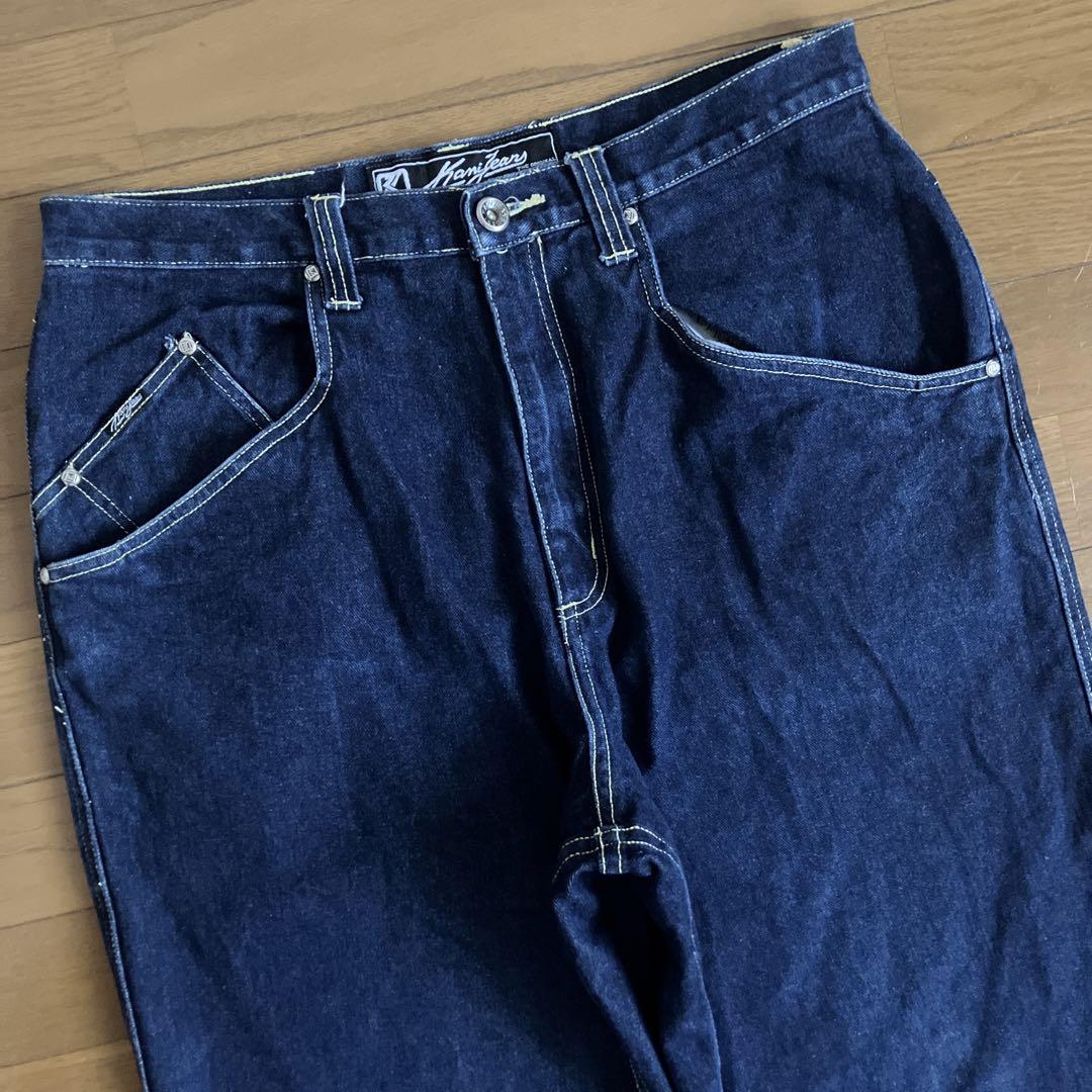 極太90s KARL KANI 刺繍ロゴ ヘビーオンスバギーデニム B系