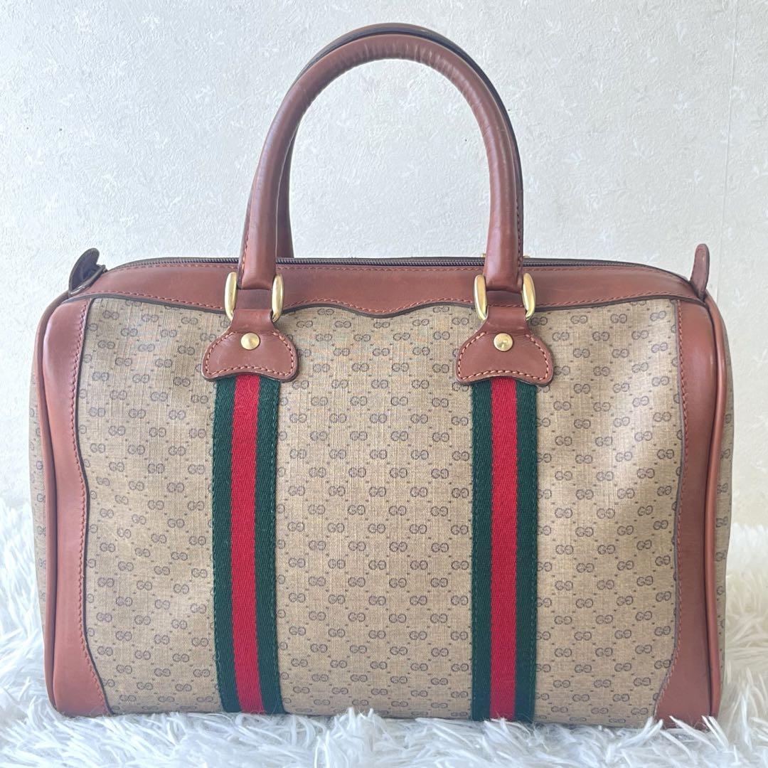 GUCCI グッチ GGスプリーム ミニボストンシェリーライン