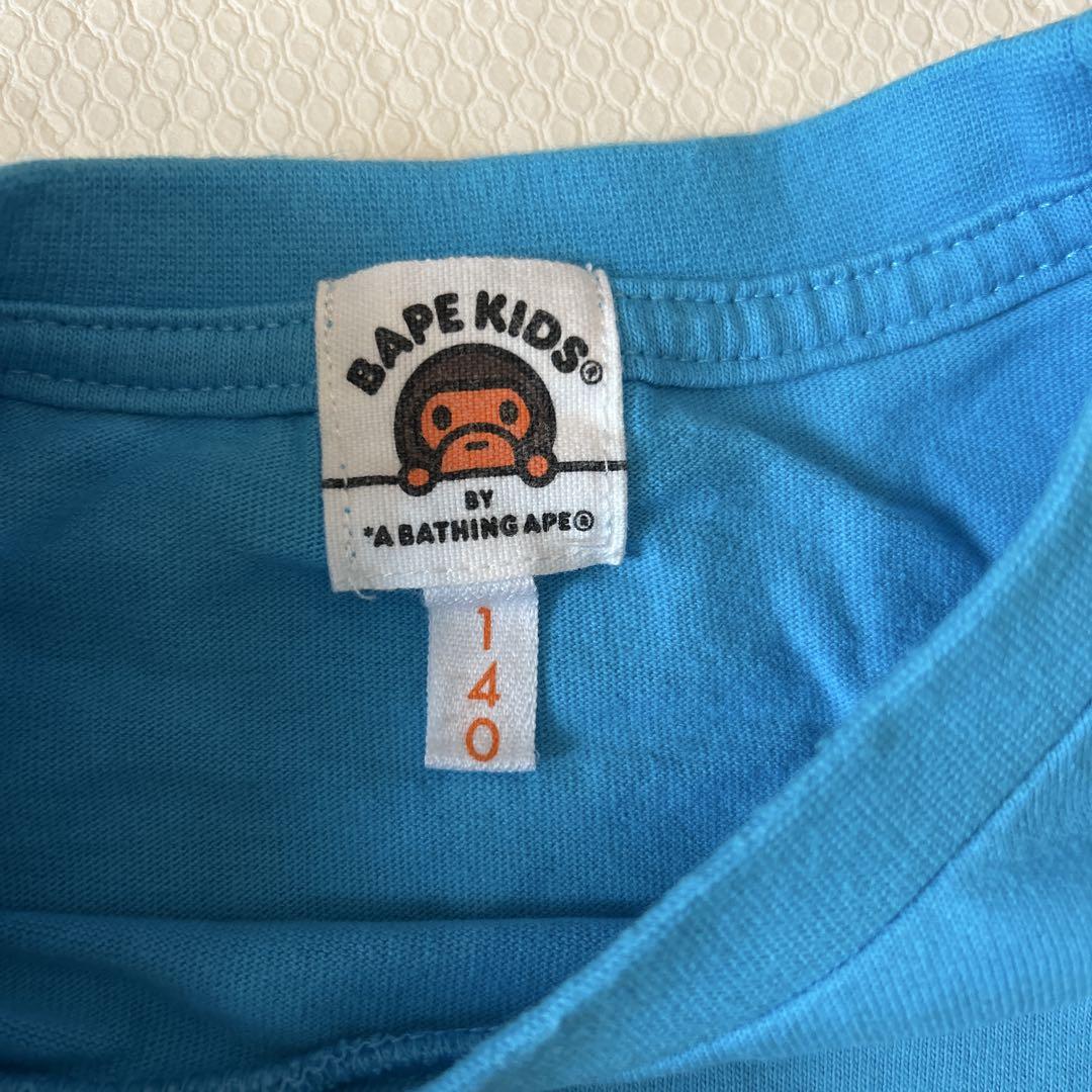 AAPE KIDS モンキープリント Tシャツ 青　140 AAPE KIDS モンキープリント Tシャツ 青 140-在庫限りセール