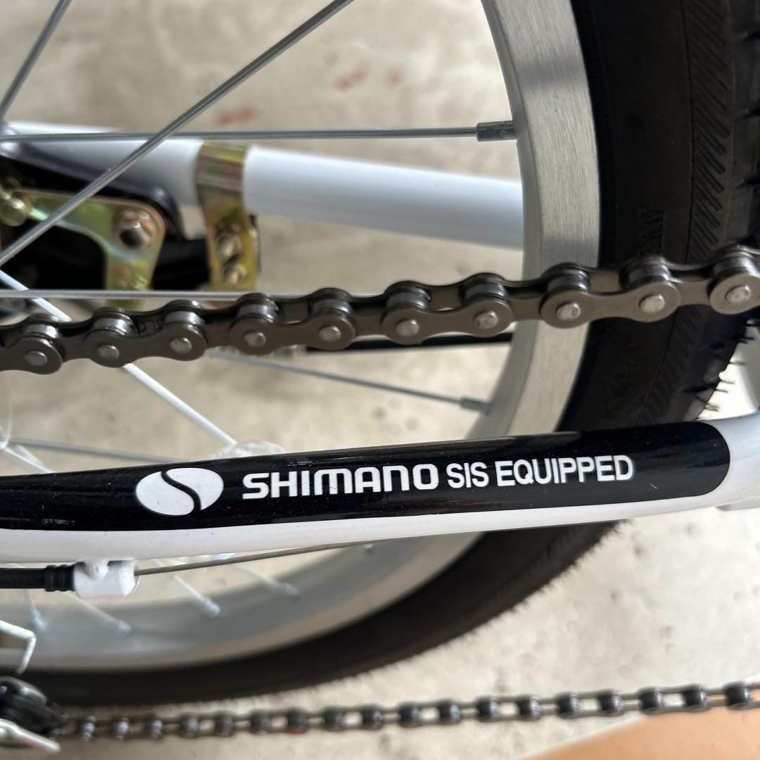 TOMONAU 折りたたみ自転車 ホワイト 前カゴ付き、シマノ製品、新品未使用