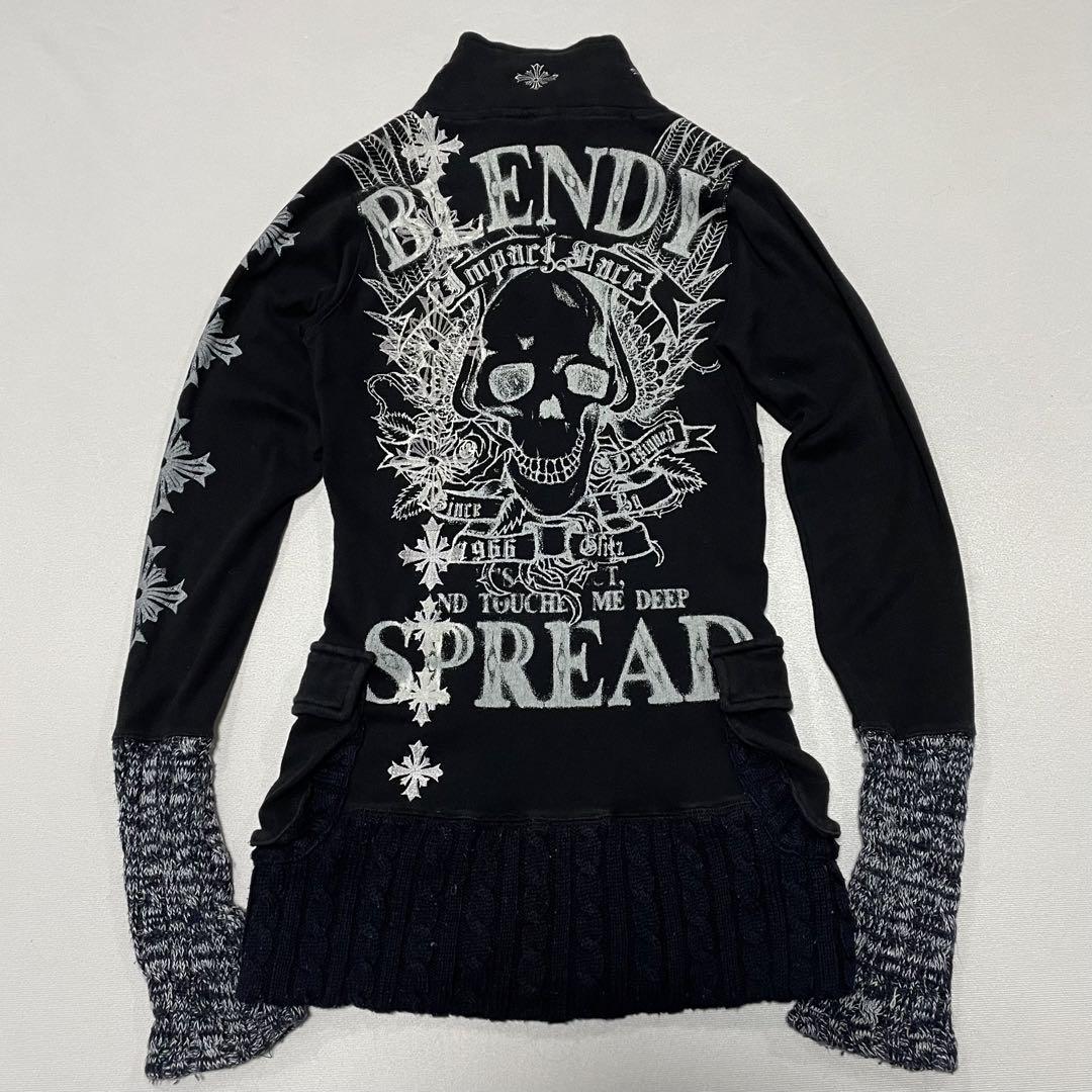 00s punk grunge vintageドクロ スカル ニット パーカー