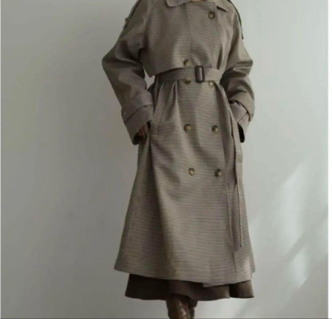 le.ema マロンチェックコート