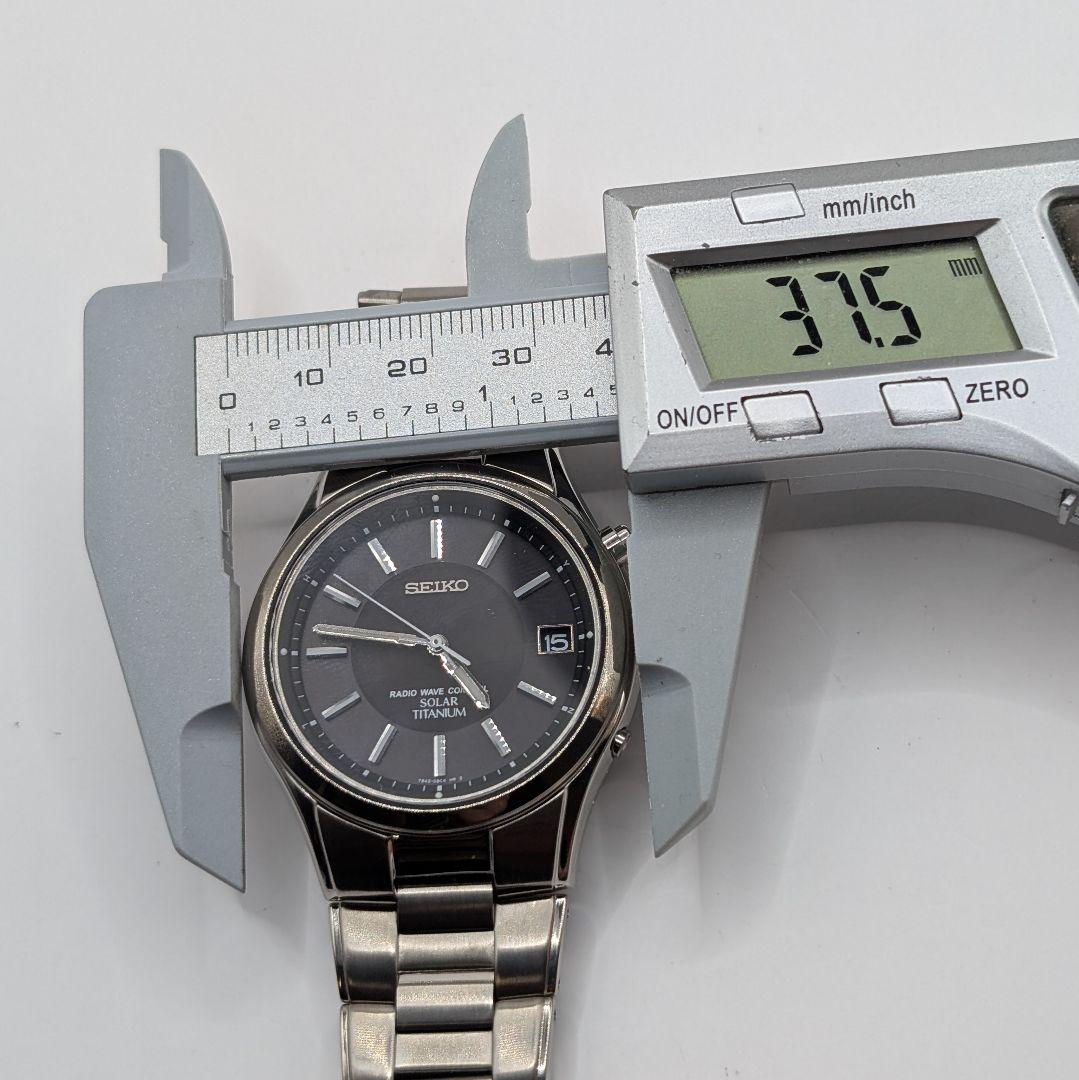 SEIKO セイコー 7B42-0AN0 ソーラー 電波腕時計 チタン 稼働品