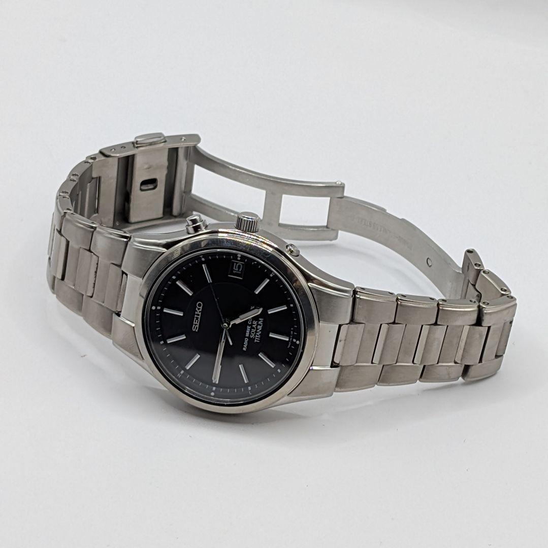 SEIKO セイコー 7B42-0AN0 ソーラー 電波腕時計 チタン 稼働品