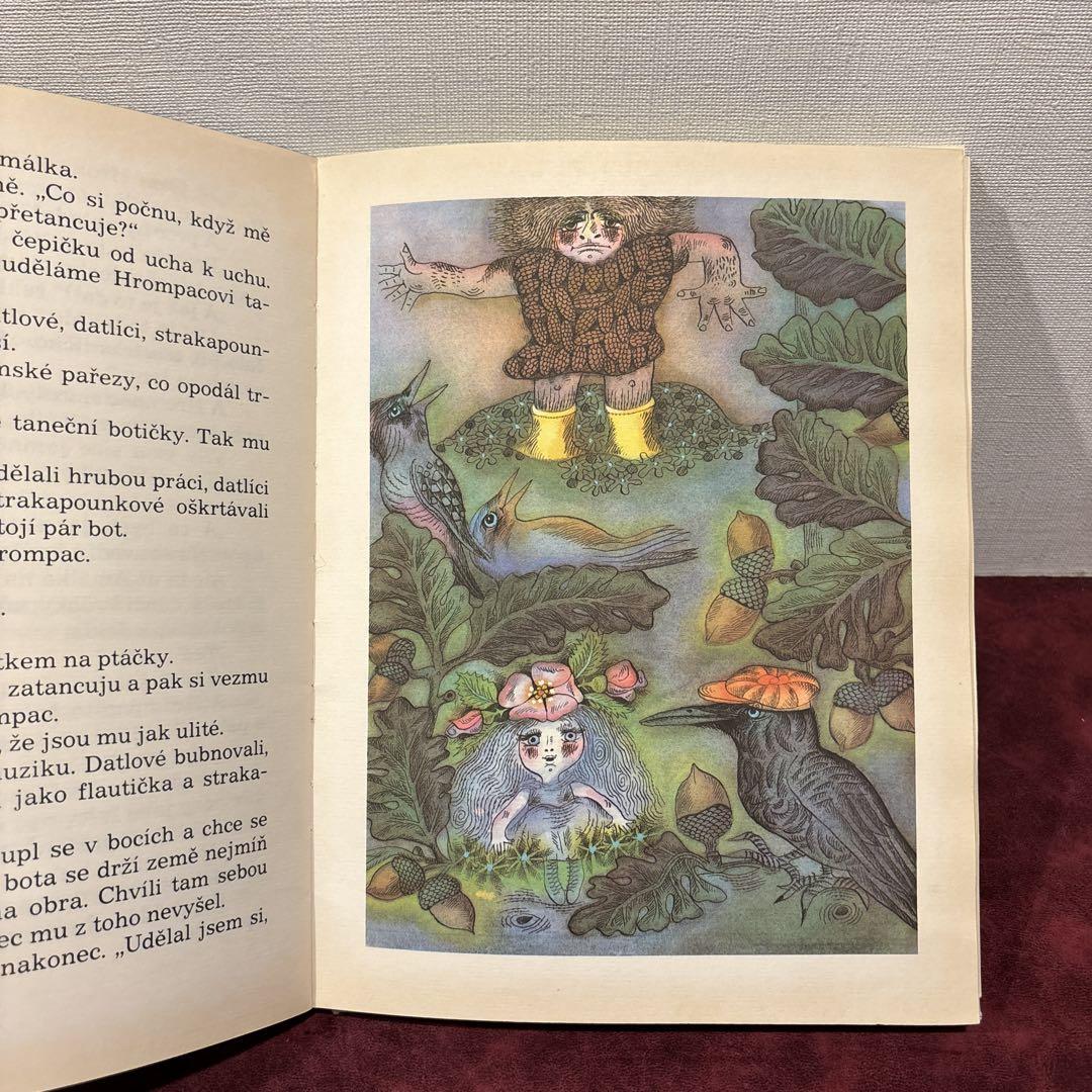 619⑨希少フランス語アンティーク絵本　洋書　ボタンニカル ジャンクジャーナル ❤️セール718B⑨チェコビンテージ絵本 洋書 ボタンニカル