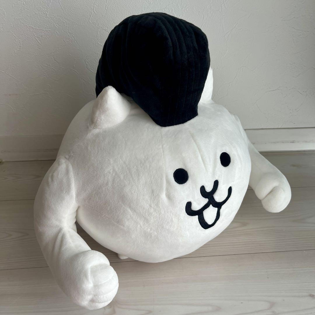 にゃんこ大戦争 BIGぬいぐるみ ネコモヒカン ホワイト 約35cm