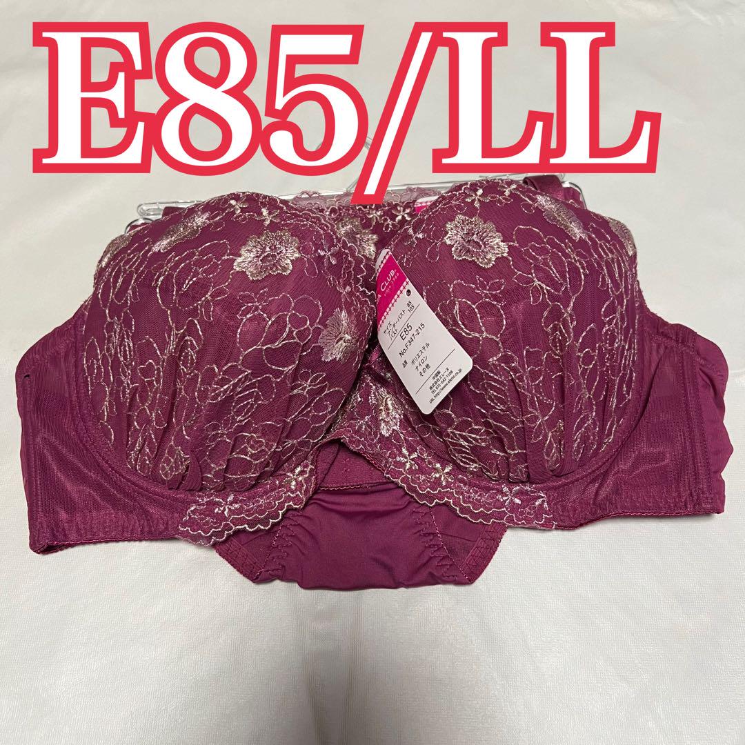 値下げ【新品】ブラ＆ショーツセット♡E85花柄刺繍ワインレッド