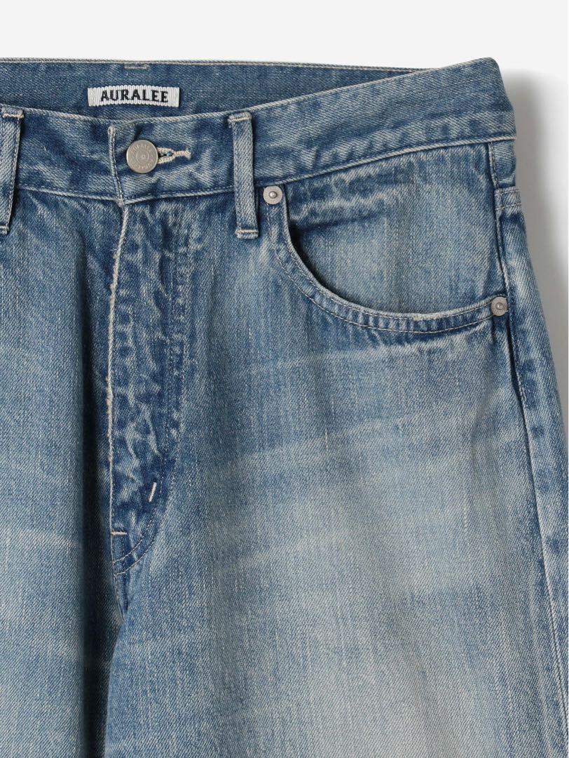 オーラリー　SELVEDGE FADED LIGHT DENIM PANTS