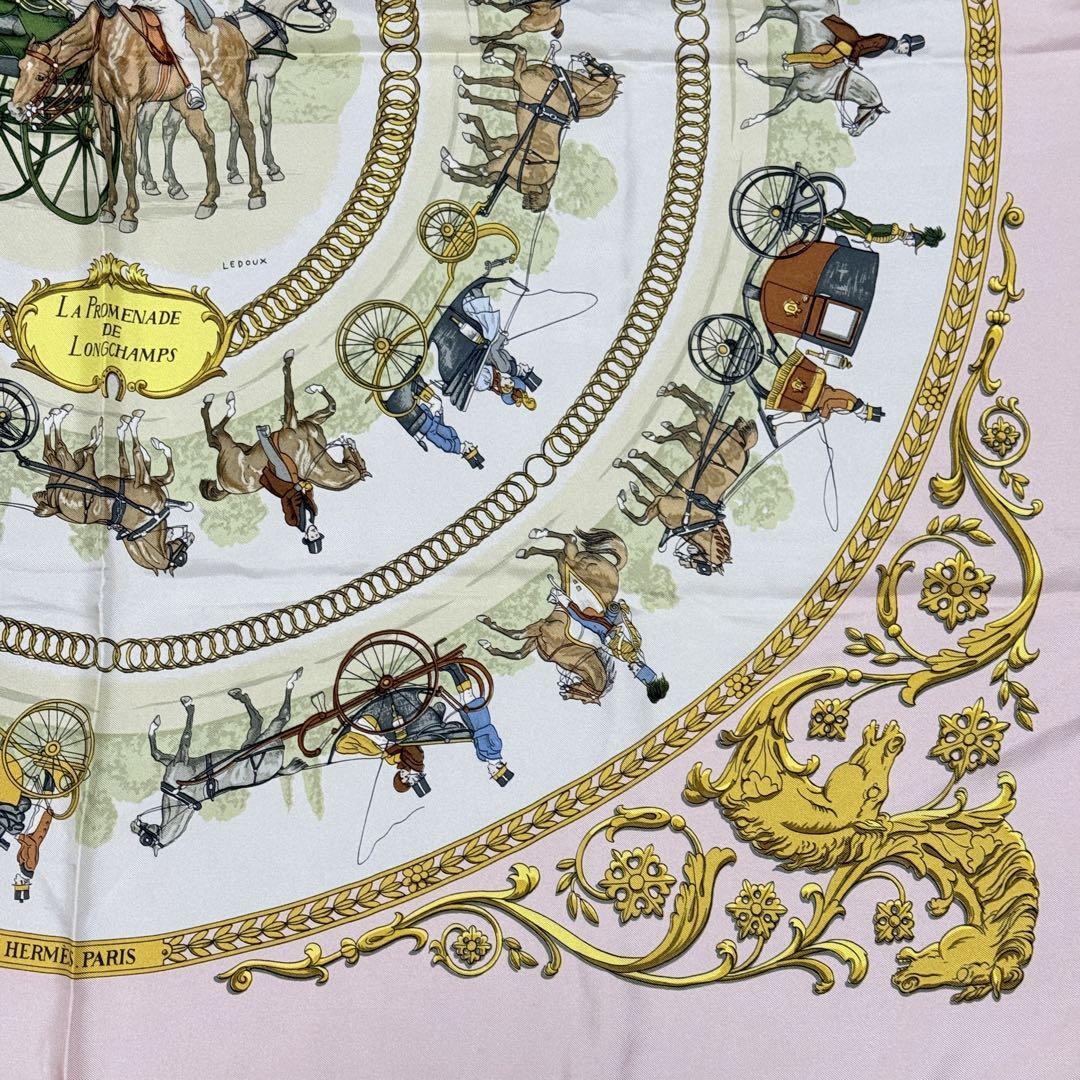 HERMES/エルメス カレ90 ロンシャンへの散歩 シルク スカーフg_008 エルメス / HERMES スカーフ カレ 90 ロンシャンへの散歩 シルク
