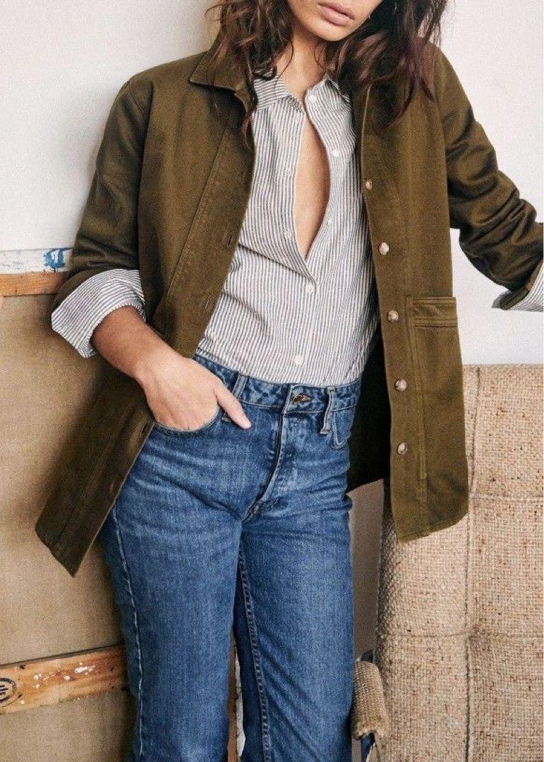 Sezane Will ジャケット カーキ コットン セザンヌXS(SS)