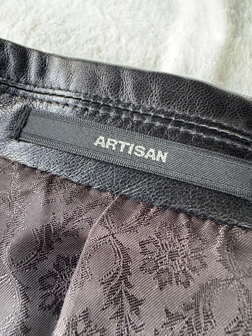 ARTISANアルチザン 黒 レザー テーラードジャケット