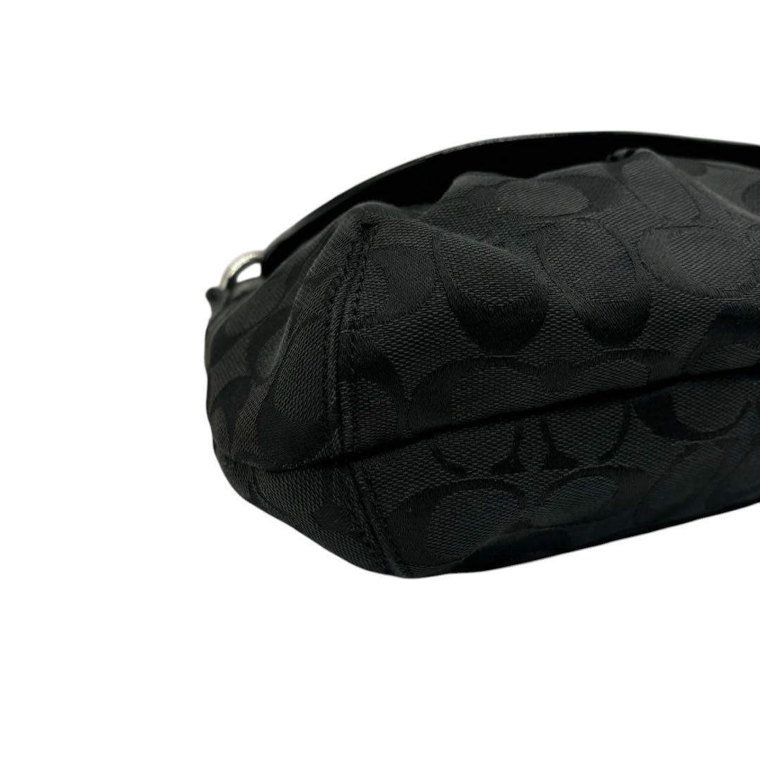 【美品】コーチ COACH シグネチャー ワンショルダーバッグ ブラック