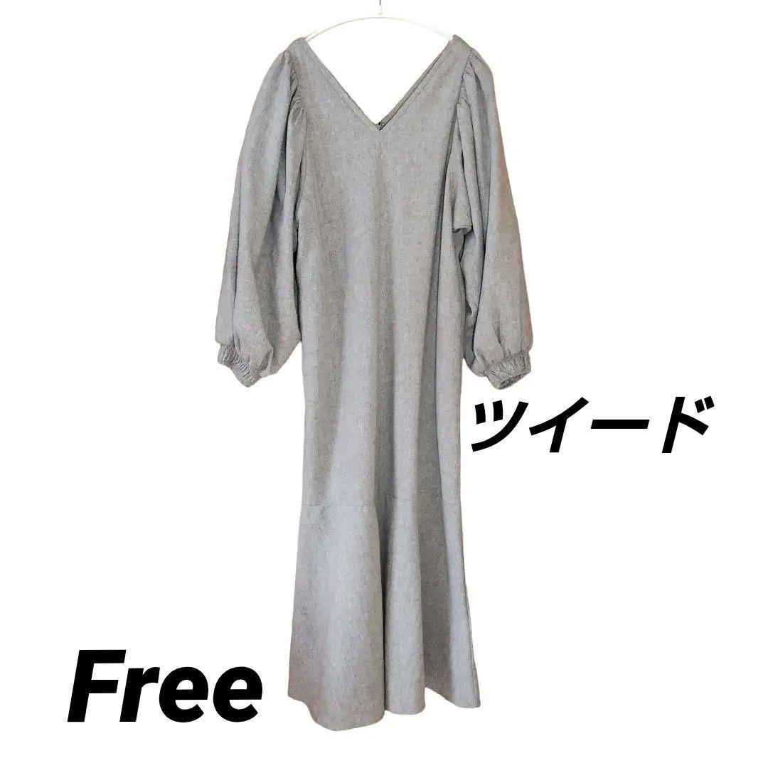 willfully ウィルフリー ロングワンピース パフスリーブ ギャザー Ｆ
