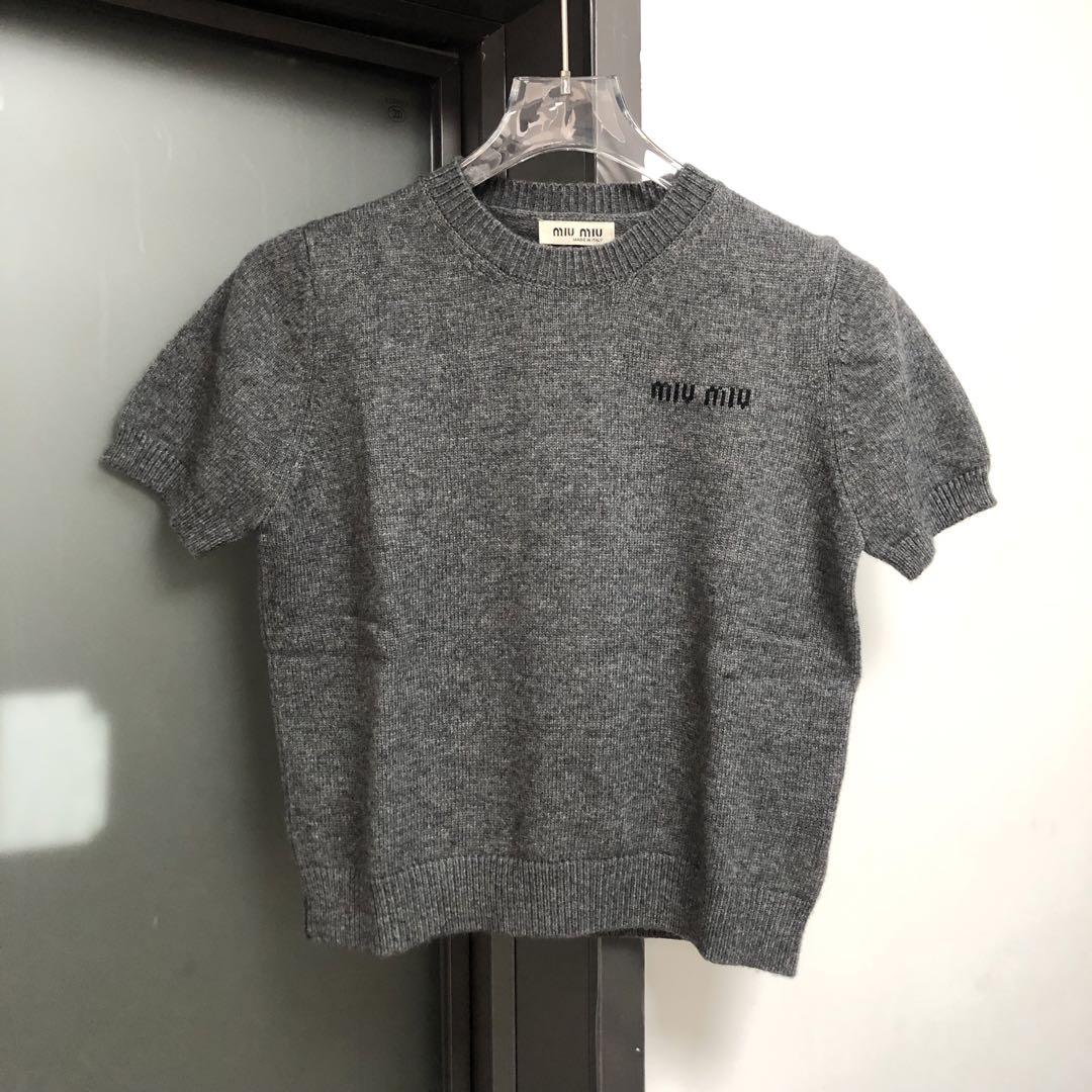 miu miu グレー 半袖ニット