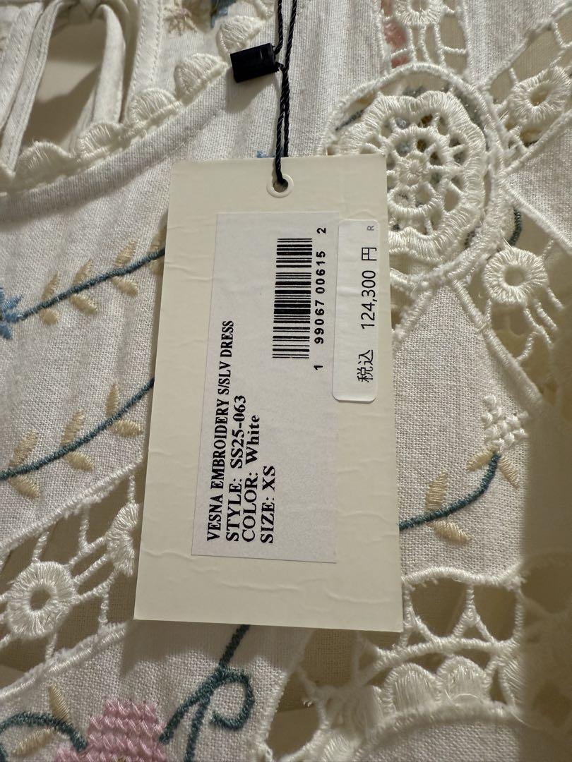 SEA NY VESNA EMBROIDERY S/SLV DRESS ホワイト