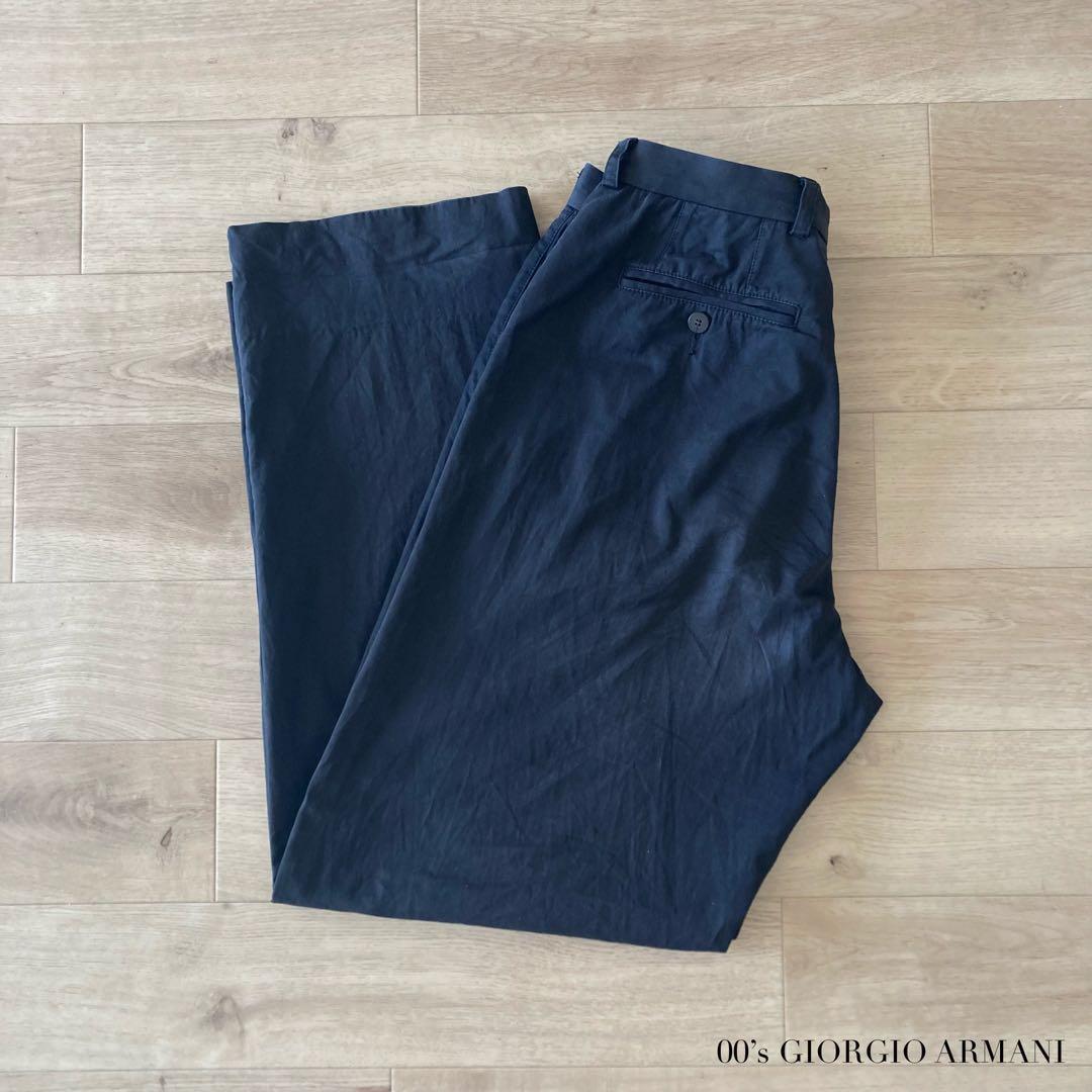 00’s GIORGIO ARMANI トラウザーズ コットンラバー チノM・Giorgio Armani