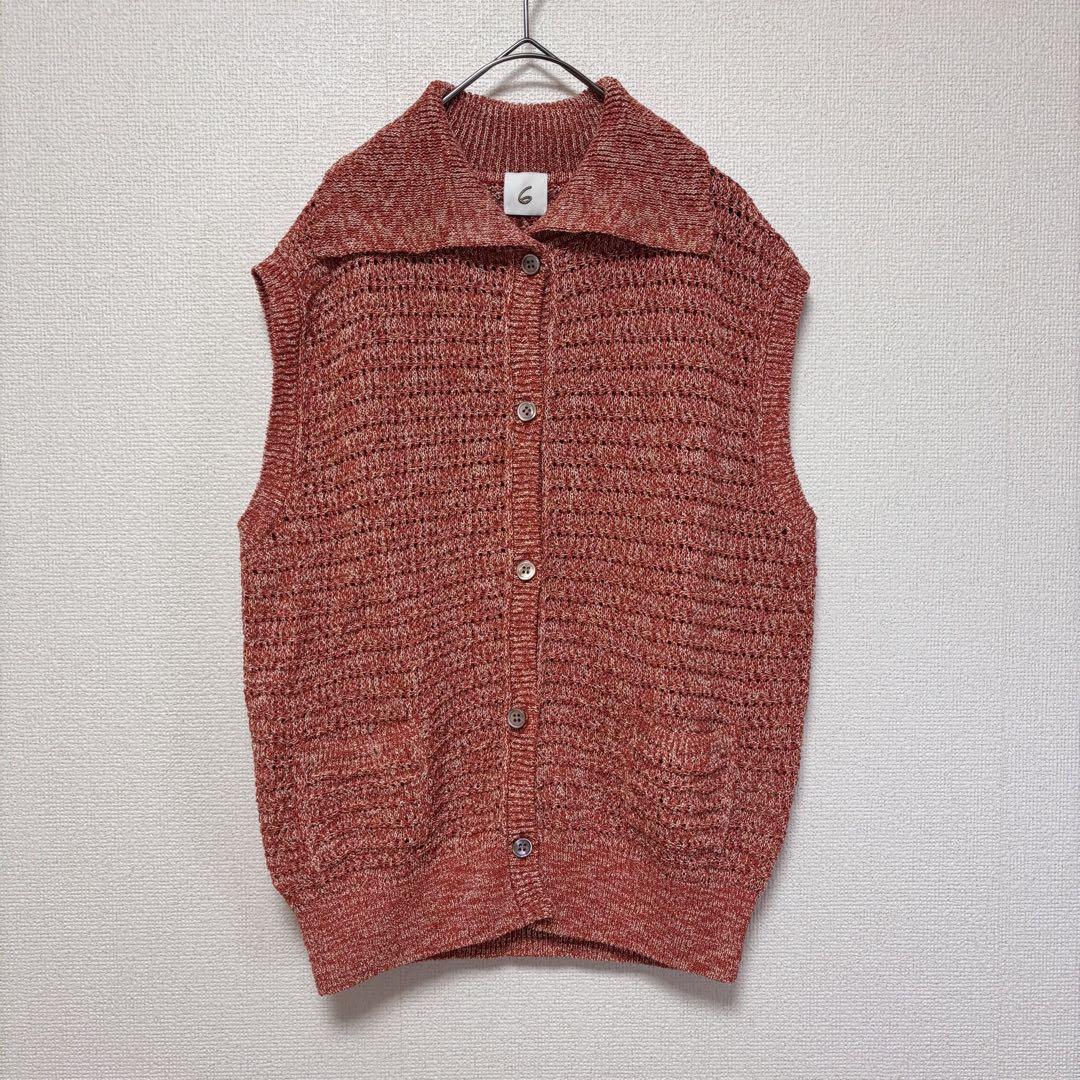 6(ROKU)◆COLOR MOKU VEST Excellent Condition】 6(ROKU) ROKU COLOR MOKU VEST/Orange