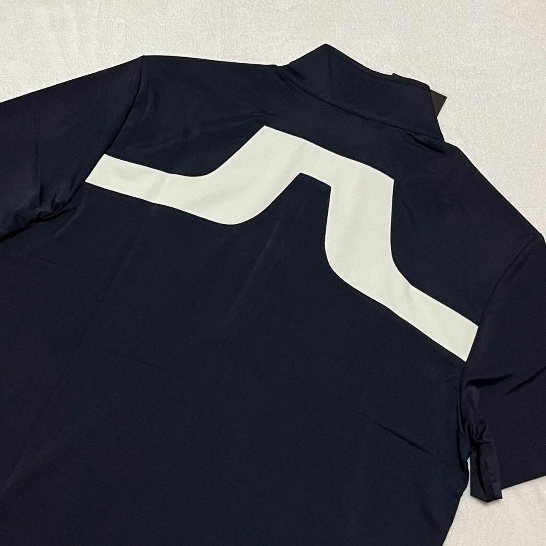 新品　J.LINDEBERG　ゴルフ　半袖ハーフジップシャツ　ネイビー　Ｌ 新品 J.LINDEBERG ゴルフ 半袖ハーフジップシャツ ネイビー L J