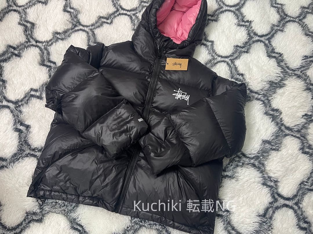 Stussy ダウンジャケット ブラック/ピンク L Stussy ダウンジャケット ブラック/ピンク L