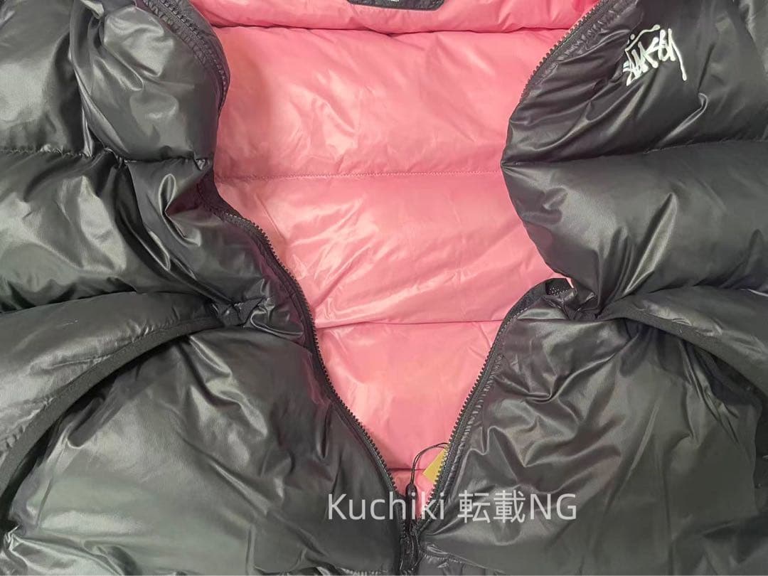 Stussy ダウンジャケット ブラック/ピンク L Stussy ダウンジャケット ブラック/ピンク L