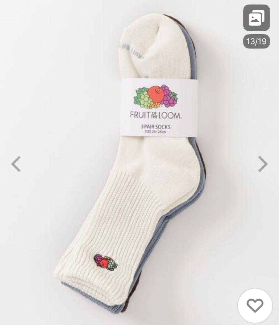 新品 靴下 3足セット FRUIT OF THE LOOM/フルーツオブザルーム