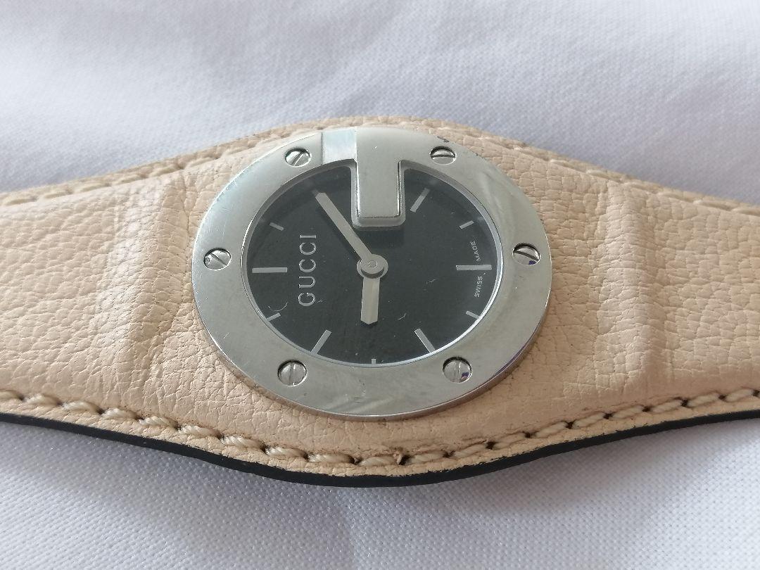 優先配送 GUCCI 104 レディースレザーベルト腕時計 時計