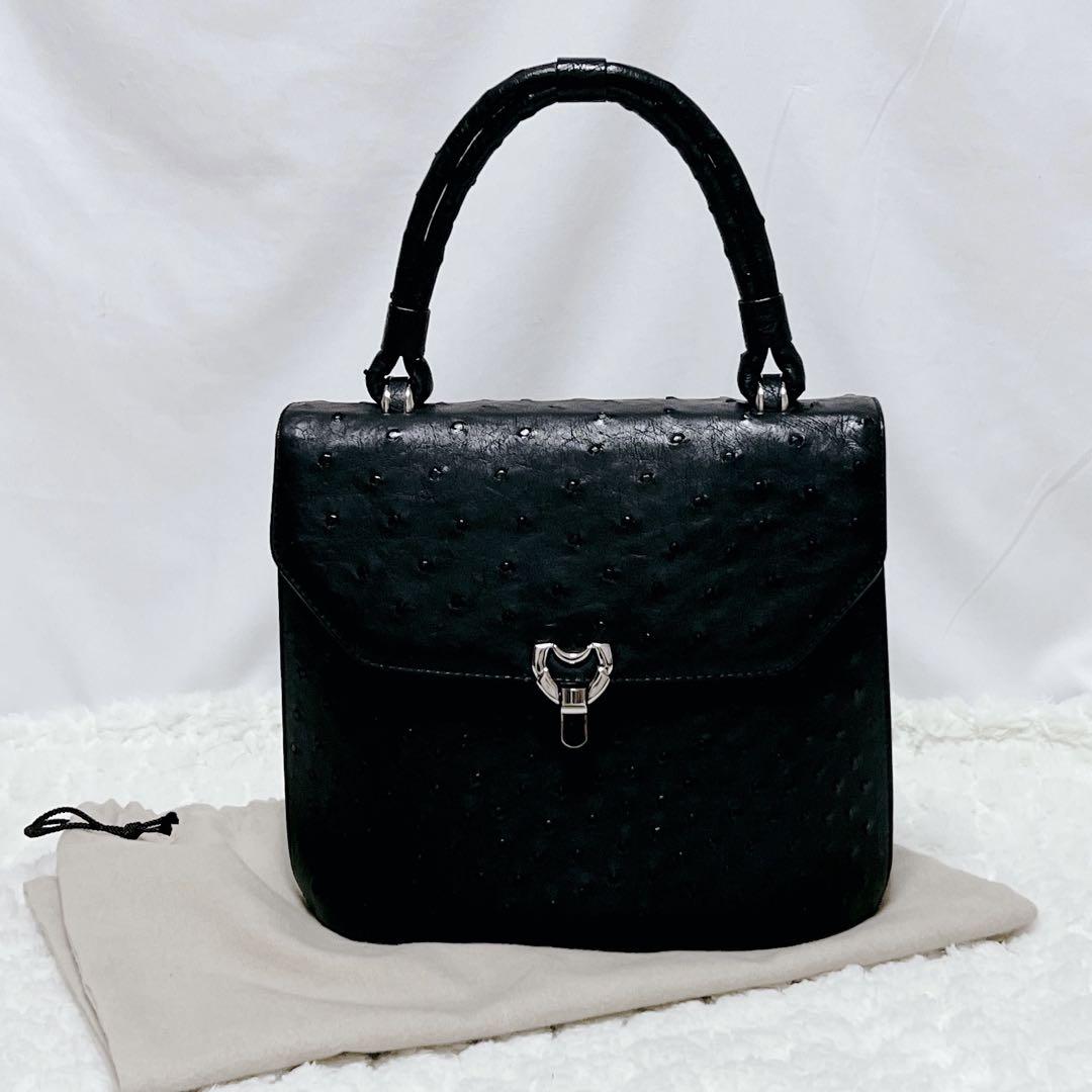 【NEW限定品】 JRA公認 オーストリッチ メルカリ - 保存袋あり 明日香 ハンドバッグ バッグ