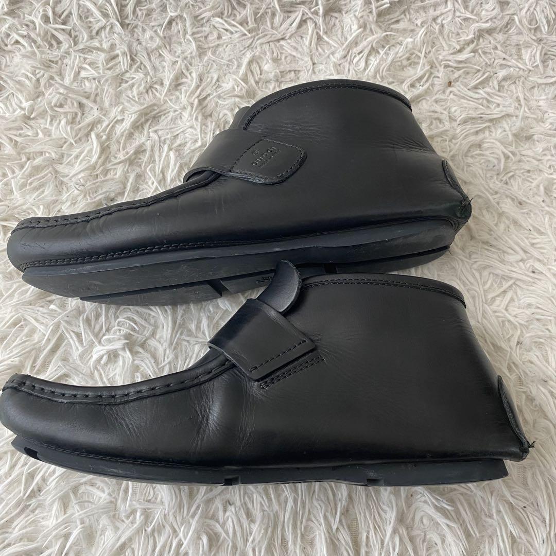 GUCCI ブラック　レザー チャッカブーツ