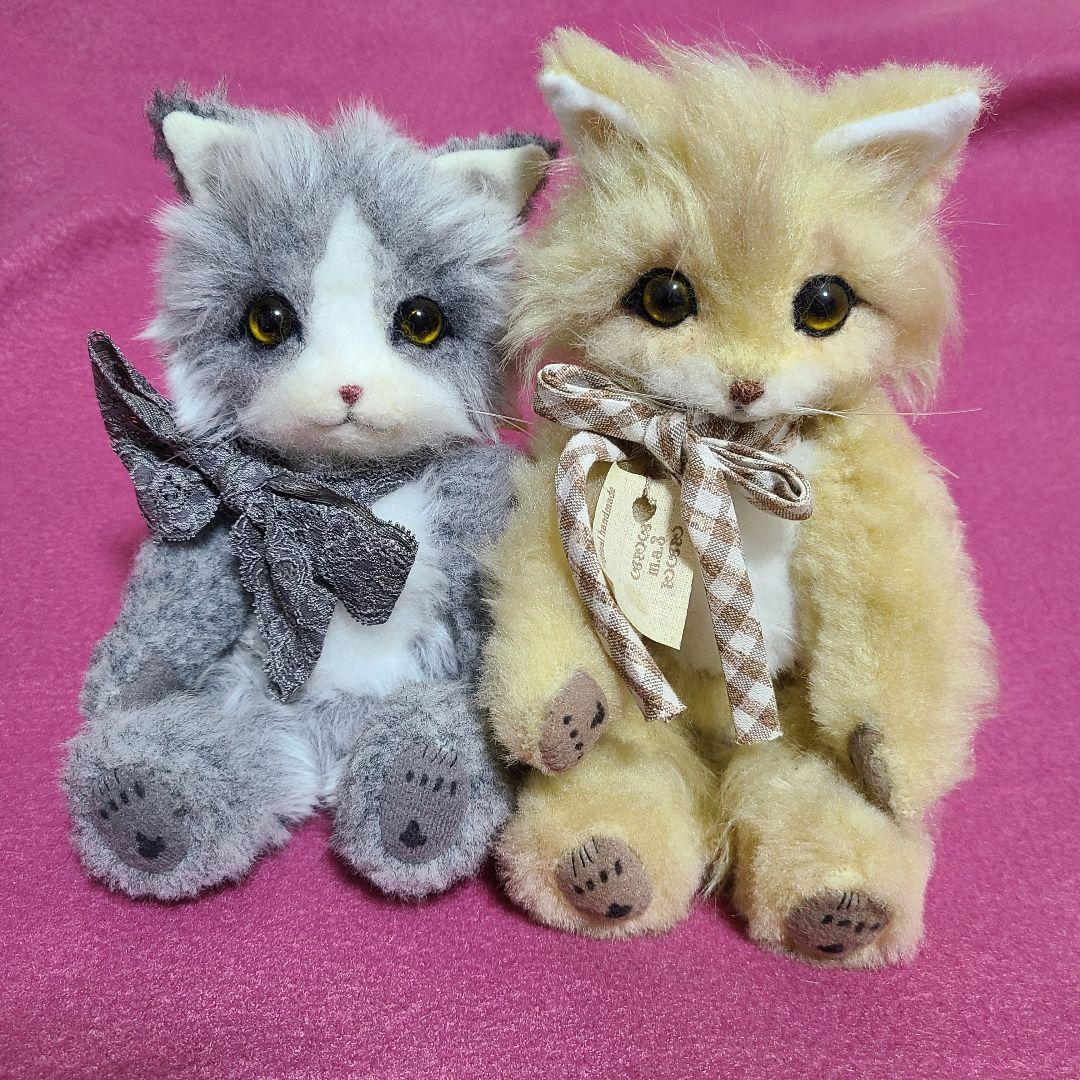 ⭐【再出品】テディベア  ぬいぐるみ 国内作家  ネコちゃんふたり⭐