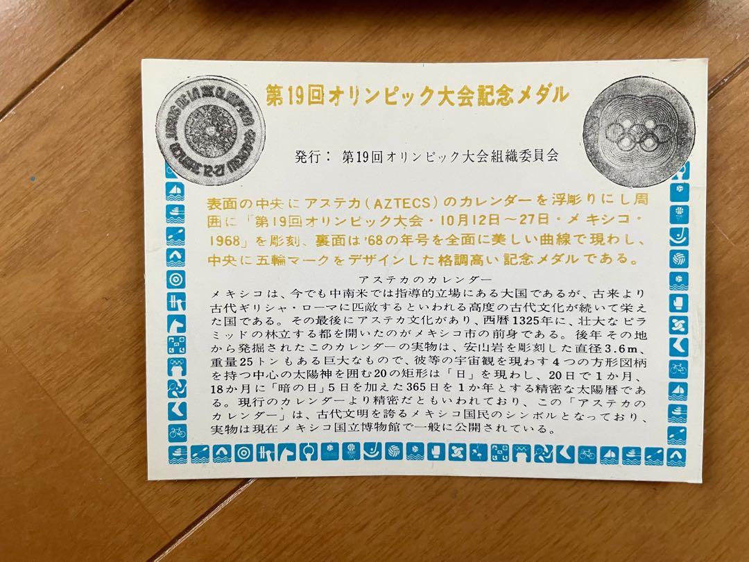 1968年 第19回 メキシコオリンピック大会記念メダル