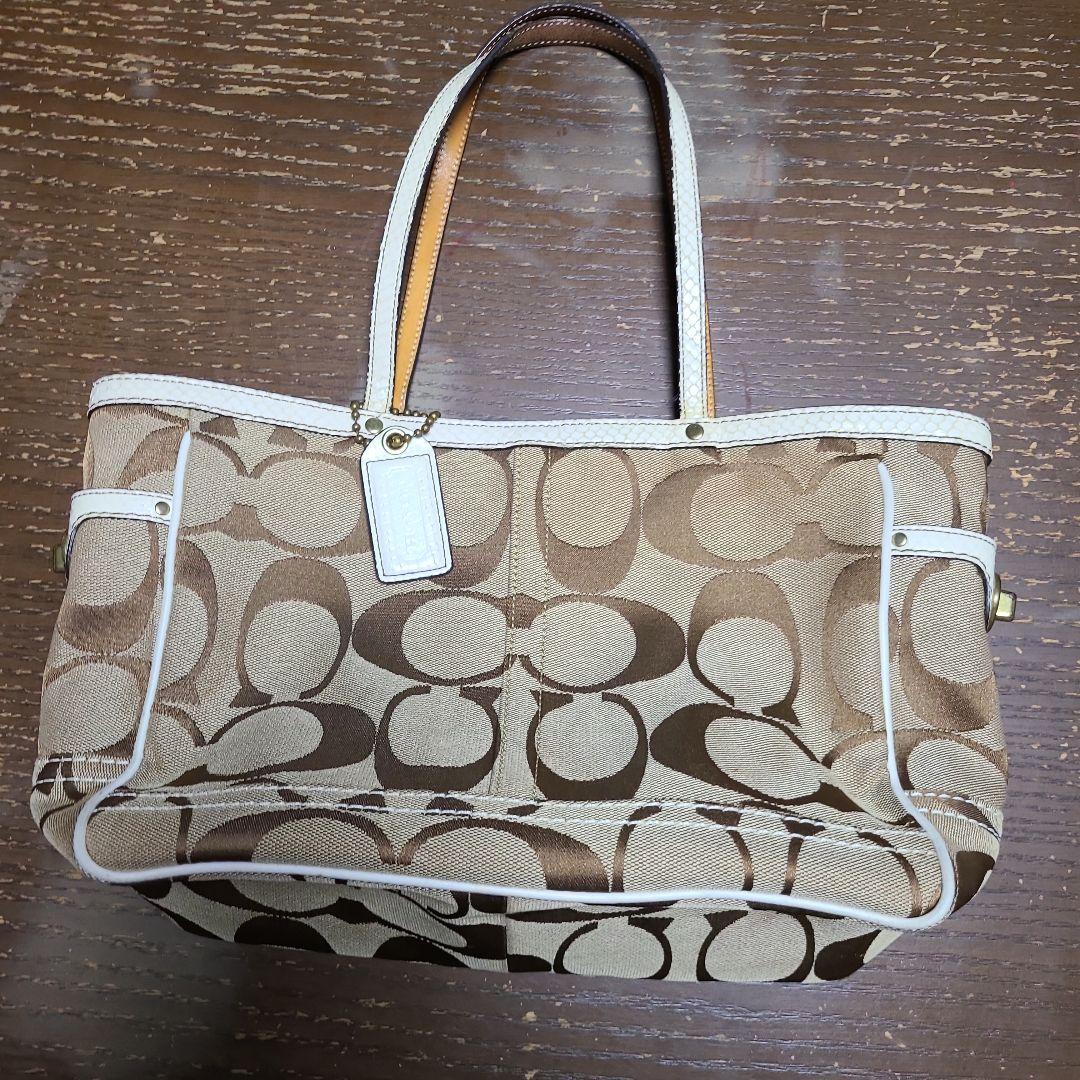 Coach トートバッグ ベージュ ブラウン - メルカリ