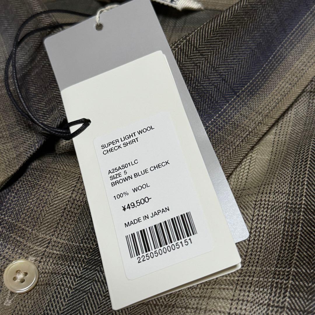 SUPER LIGHT WOOL CHECK SHIRT A25AS01LC 5