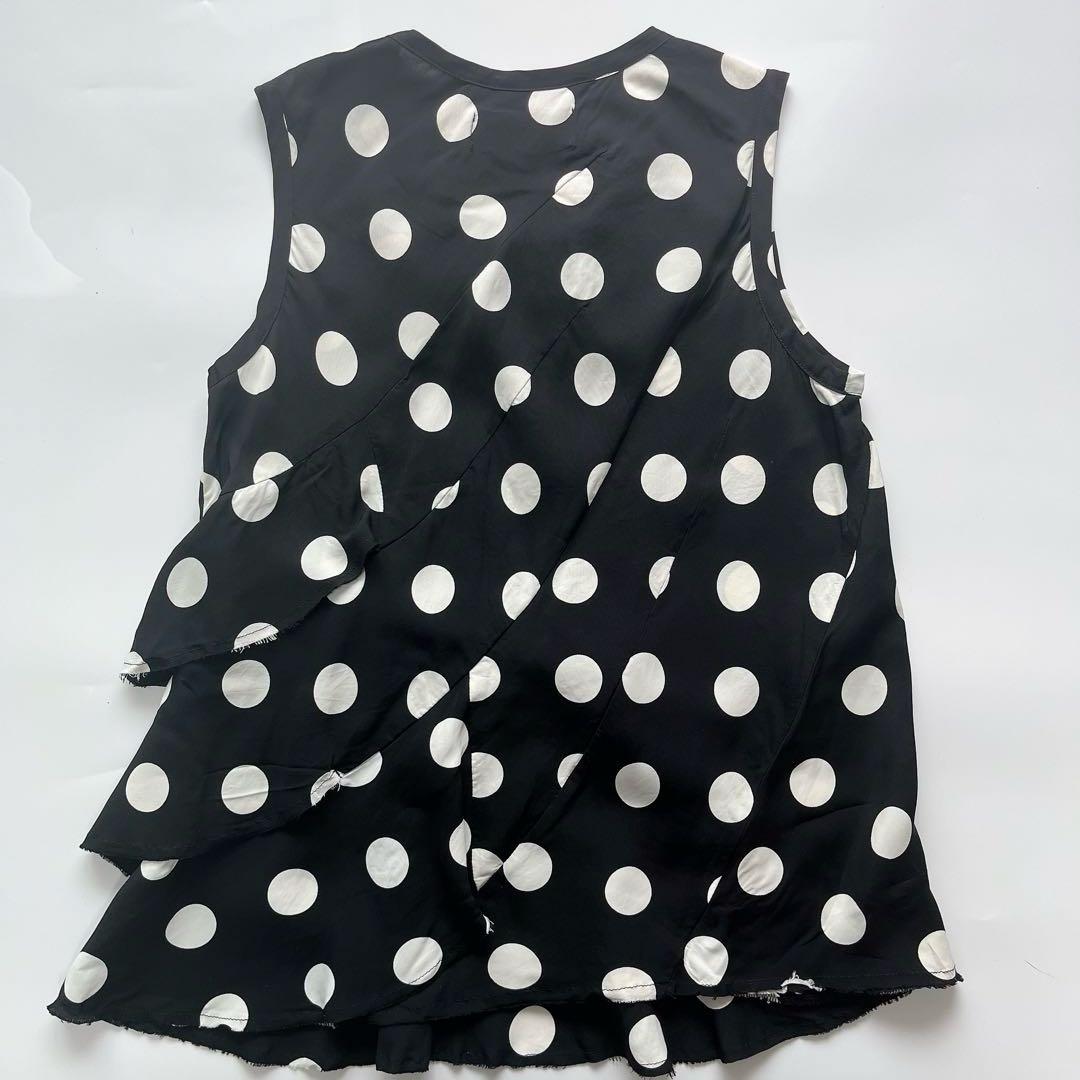 tricot COMME des GARCONS トリココムデギャルソン アシンメトリー トリココムデギャルソン ドット フリル ブラウスY2K黒