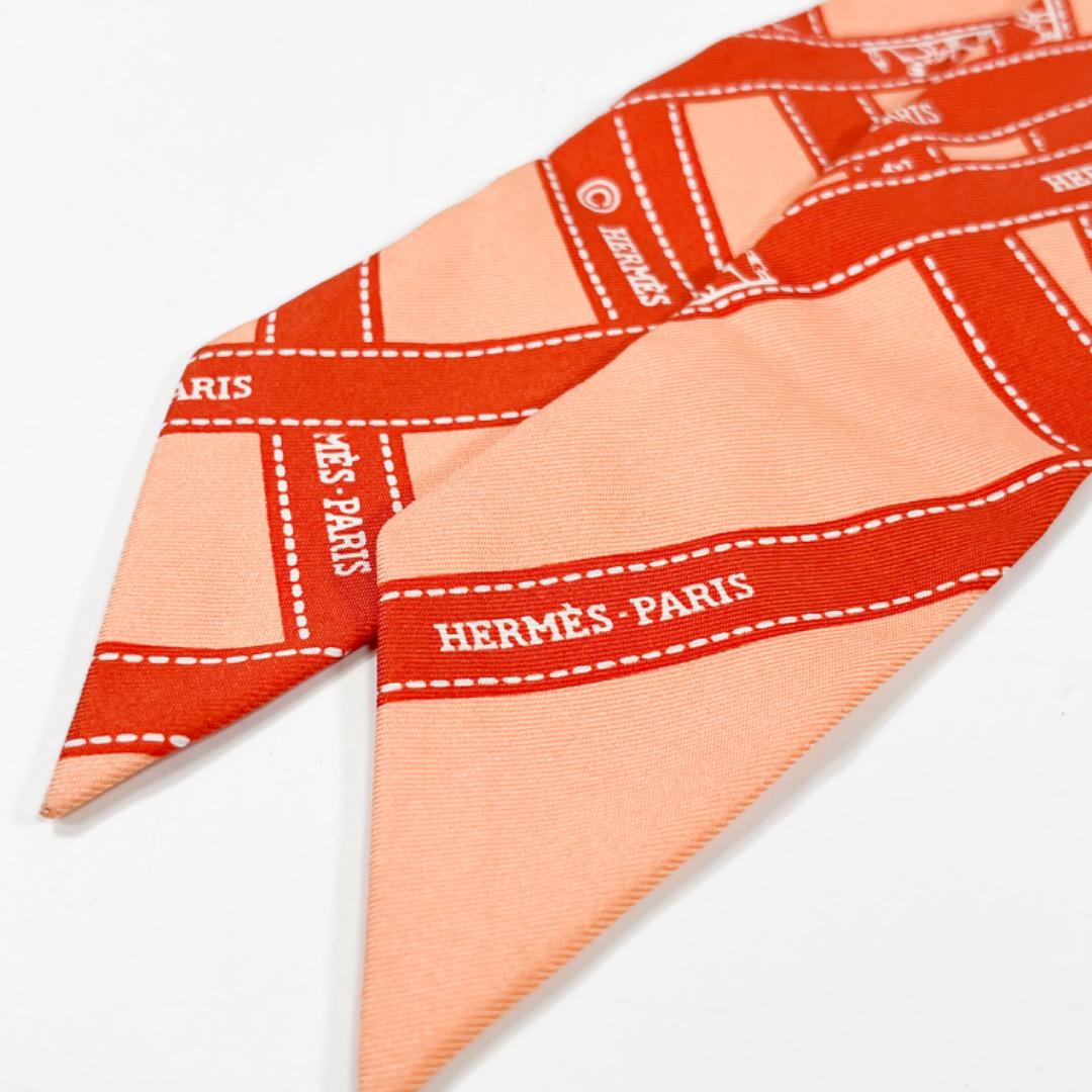 HERMES ツイリー シルク オレンジ タグあり 画像2