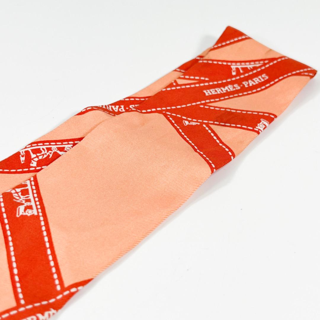 HERMES ツイリー シルク オレンジ タグあり 画像3
