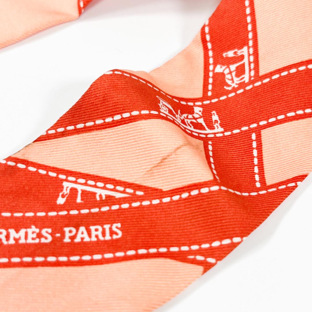 HERMES ツイリー シルク オレンジ タグあり 画像4