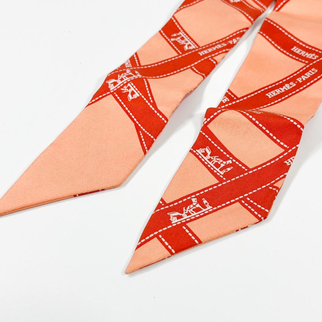 HERMES ツイリー シルク オレンジ タグあり 画像5