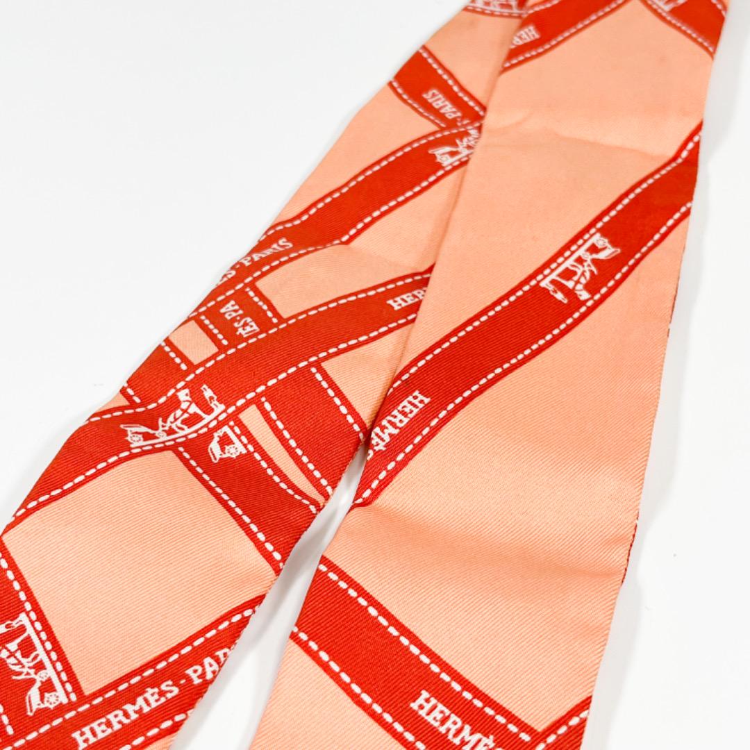 HERMES ツイリー シルク オレンジ タグあり 画像6