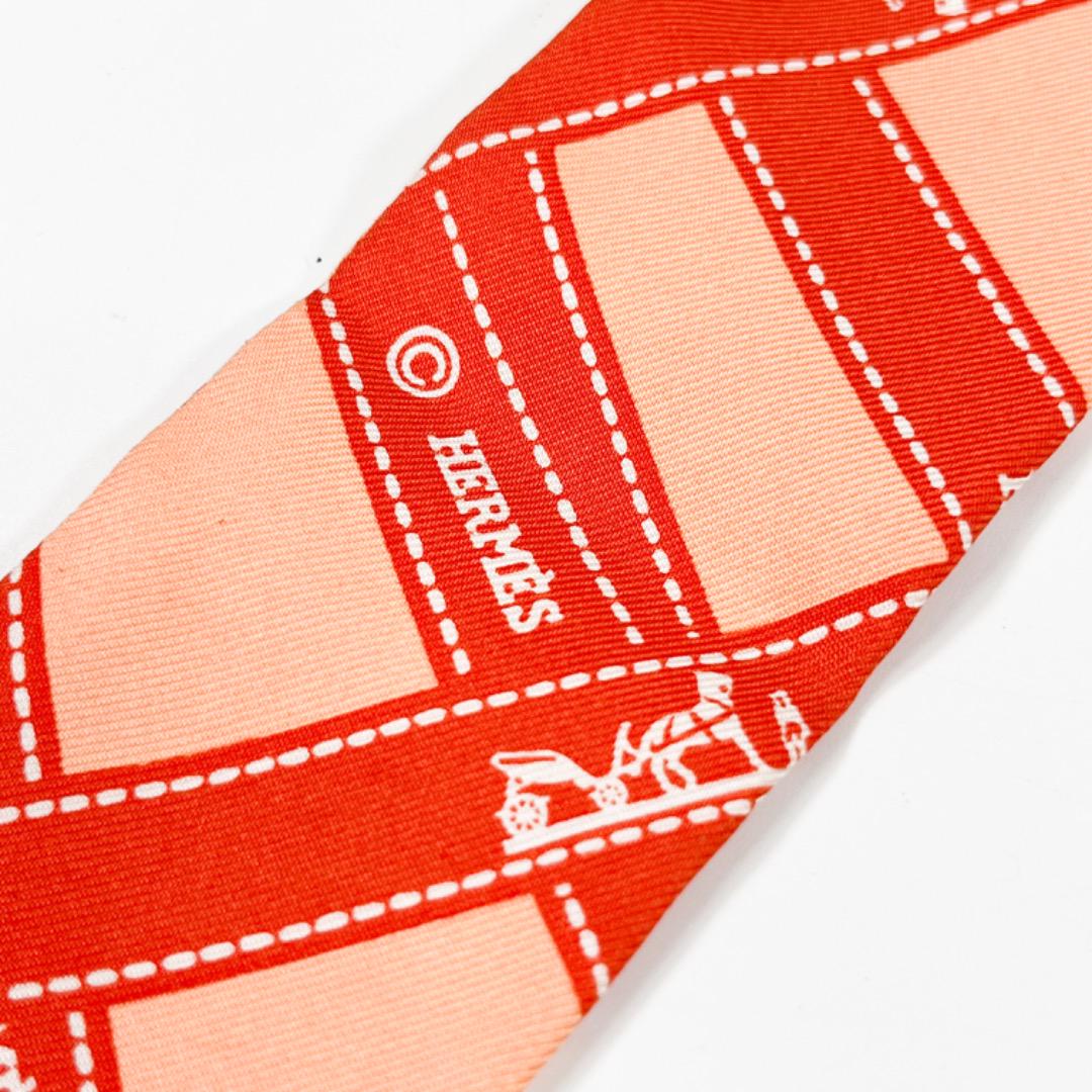 HERMES ツイリー シルク オレンジ タグあり 画像8