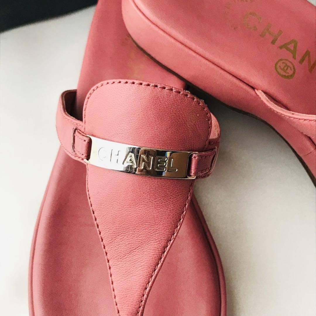 CHANEL ピンク トングサンダル 大人気✨シャネル トングサンダル✨37 23.5cm 箱付き - メルカリ
