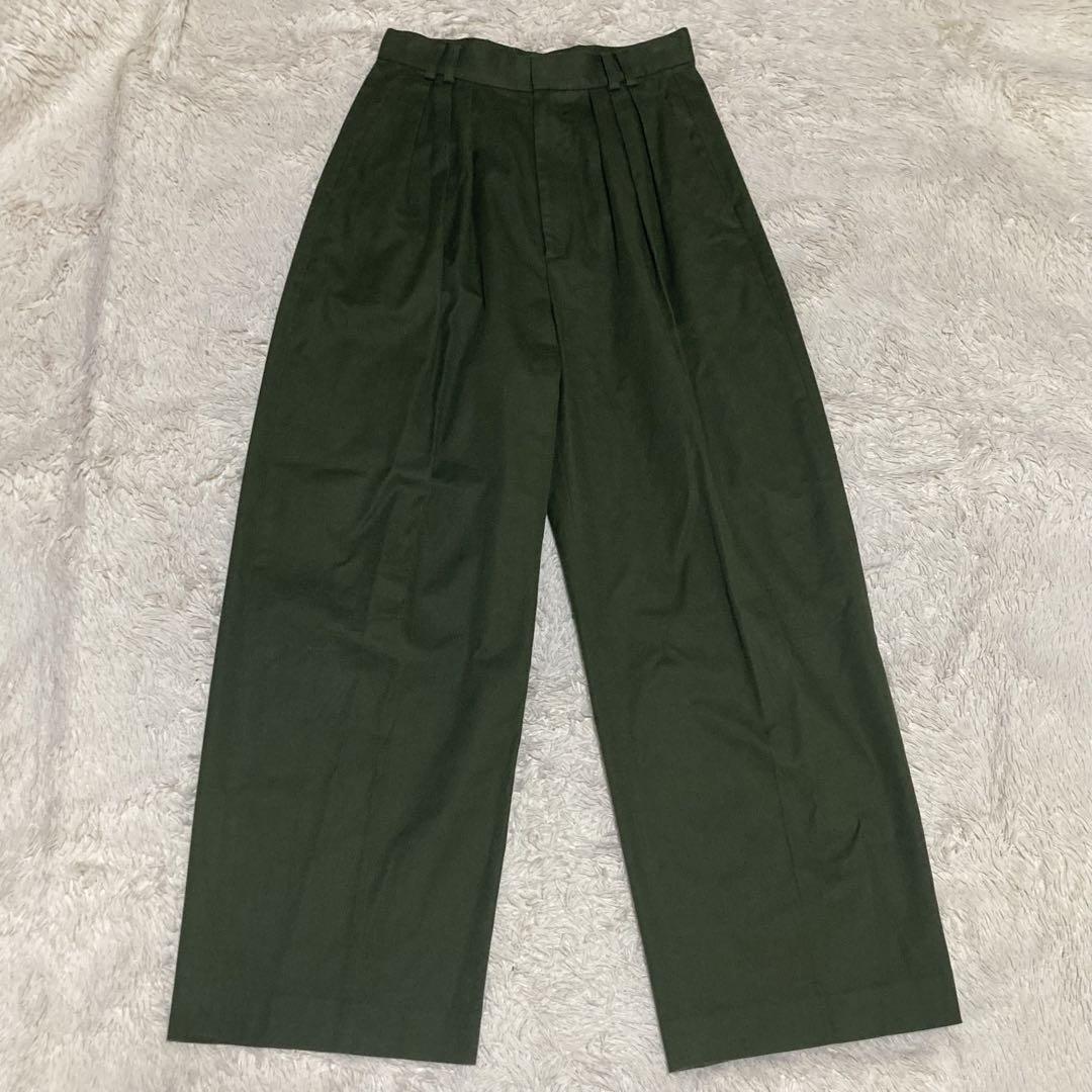 ＜6(ROKU＞タックパンツ オリーブ　★美品★ BEAUTY&YOUTH UNITED ARROWS｜<6(ROKU>タックパンツ オリーブ