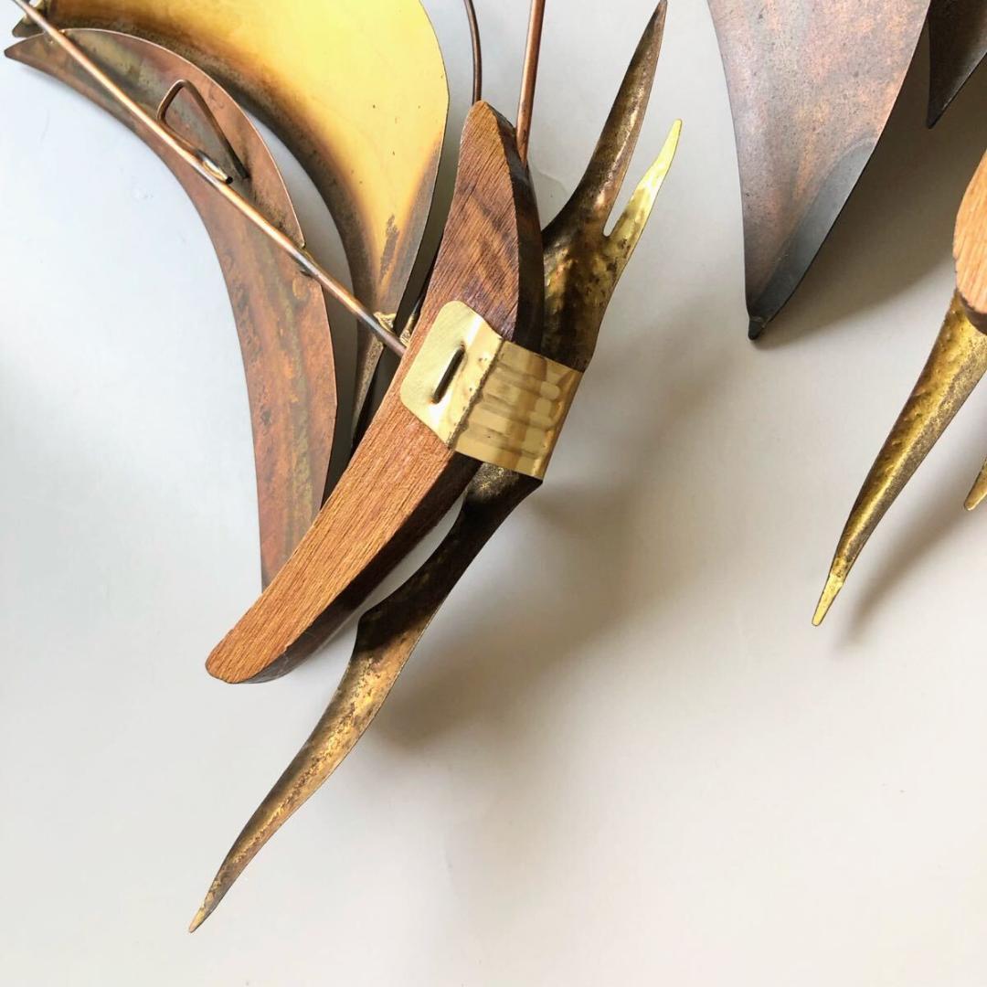 ＃3627【希少絶品】壁掛け ペア ウォールデコ セイルボート ヨット 60年代