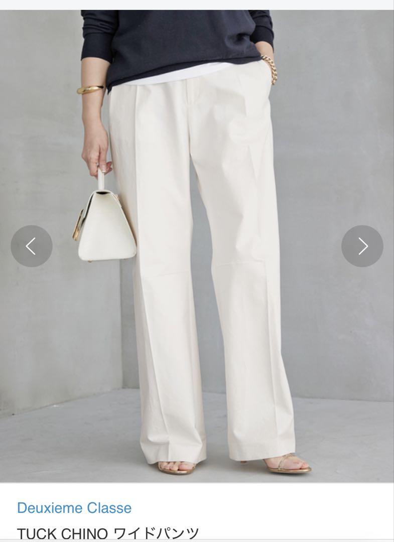 Deuxieme Classe TUCK CHINO ワイドパンツ 34 Deuxieme Classe（ドゥーズィエムクラス）の「*TUCK CHINO