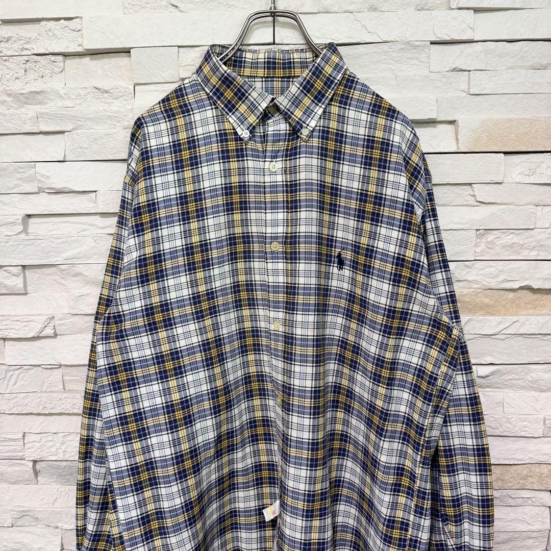 90s USA製 ラルフローレン チェックシャツ
