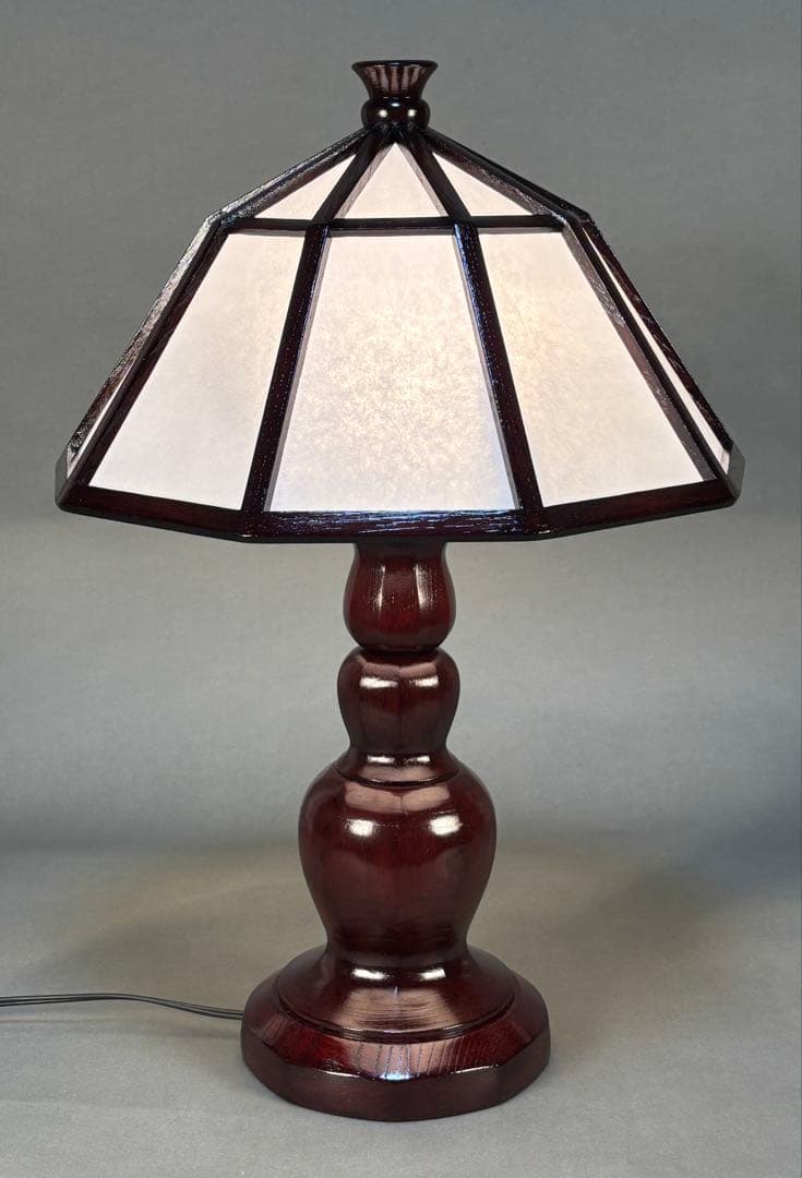 鳥取民藝家具 伸縮式九角中折笠 木製電気スタンド 吉田璋也 柳宗悦 民芸