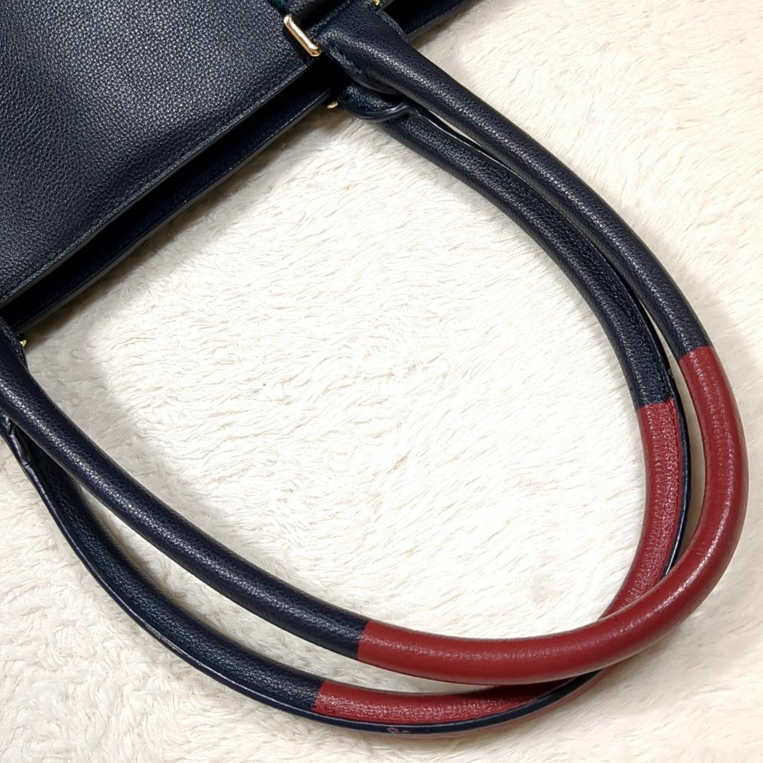 美品 ポールスミス トートバッグ オールレザー 肩掛け ネイビー