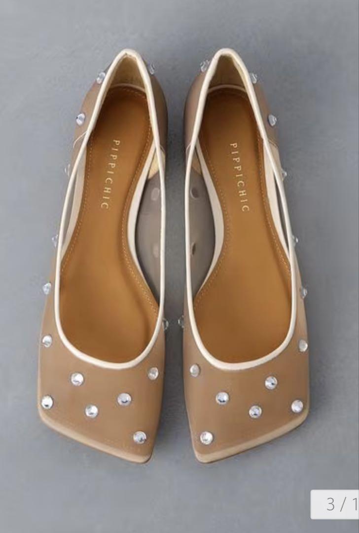 PIPPICHIC♡LINDAビジューフラットシューズ38新品