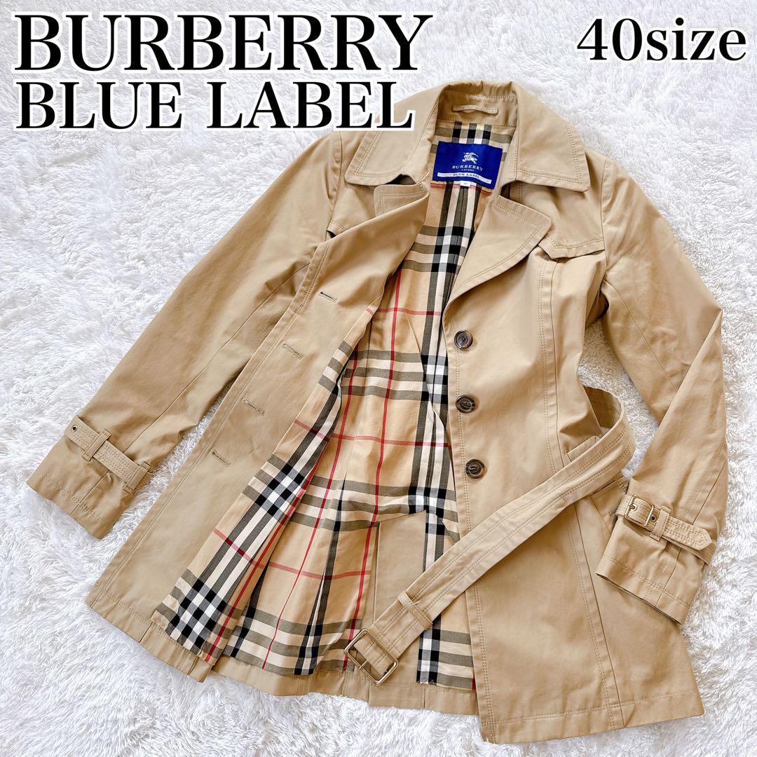 バーバリーブルーレーベル トレンチコート ノバチェック BURBERRY 40