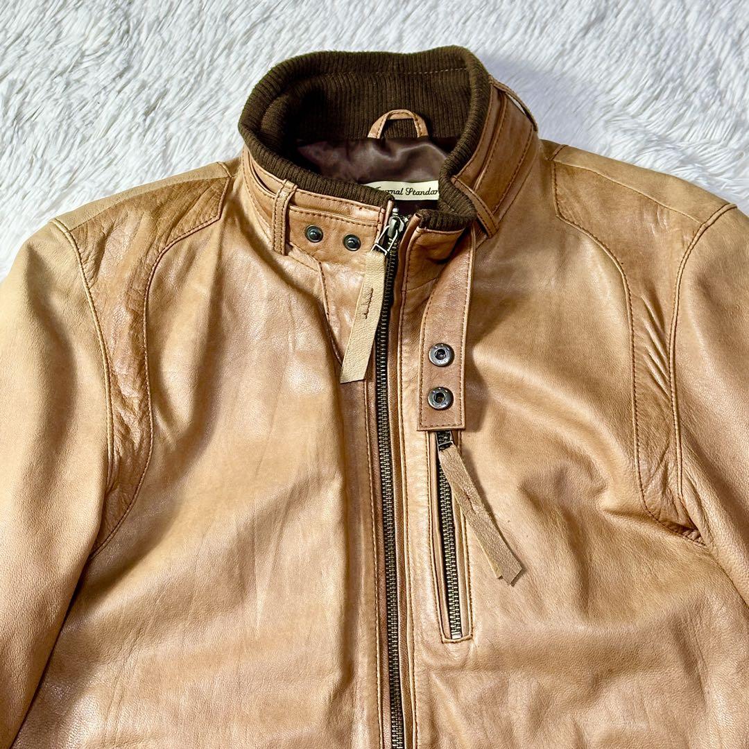 【美品】ジャーナルスタンダード シングルライダース ライトブラウン 羊革 L
